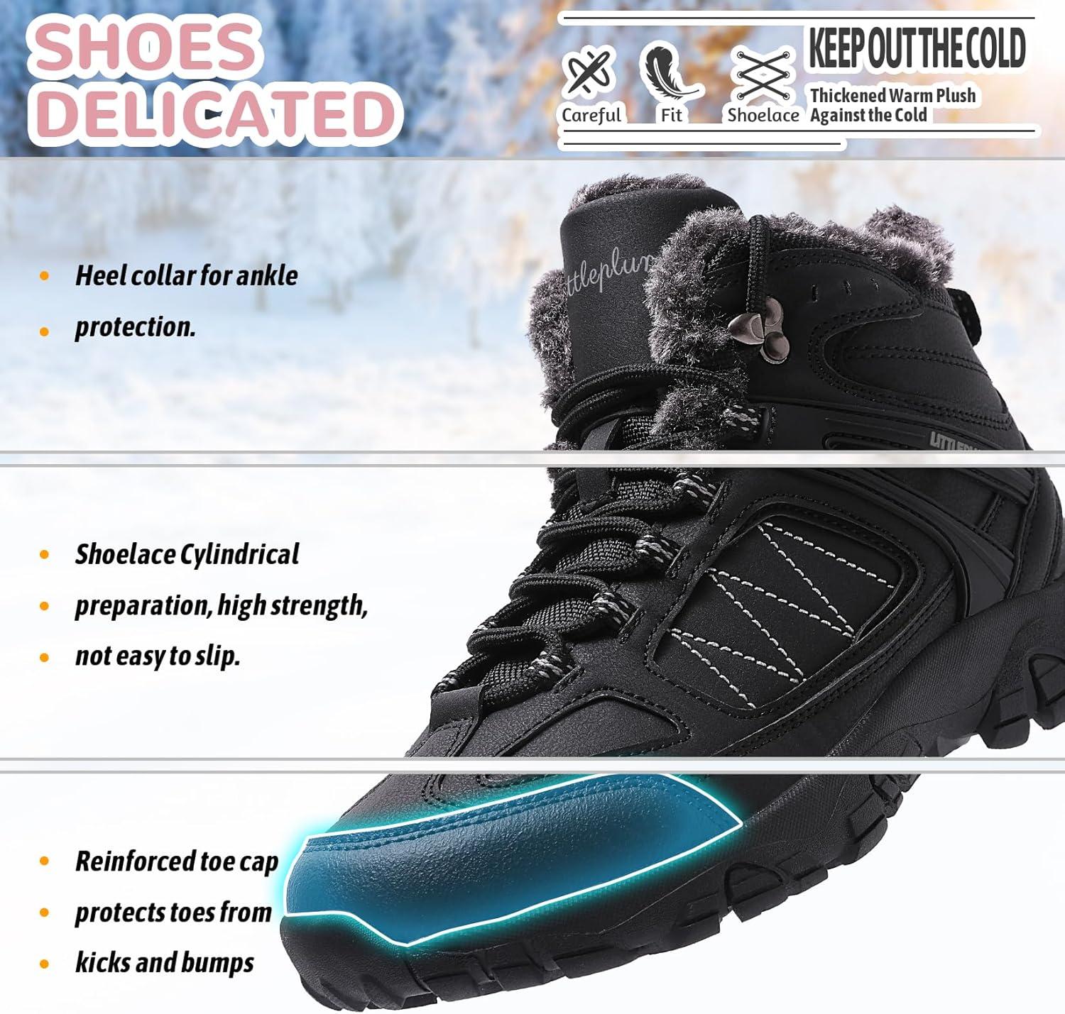 image:imageASHION Bottes Femme Chaussures Coton Bottines Hiver trekking Bottes de NeigeNoir