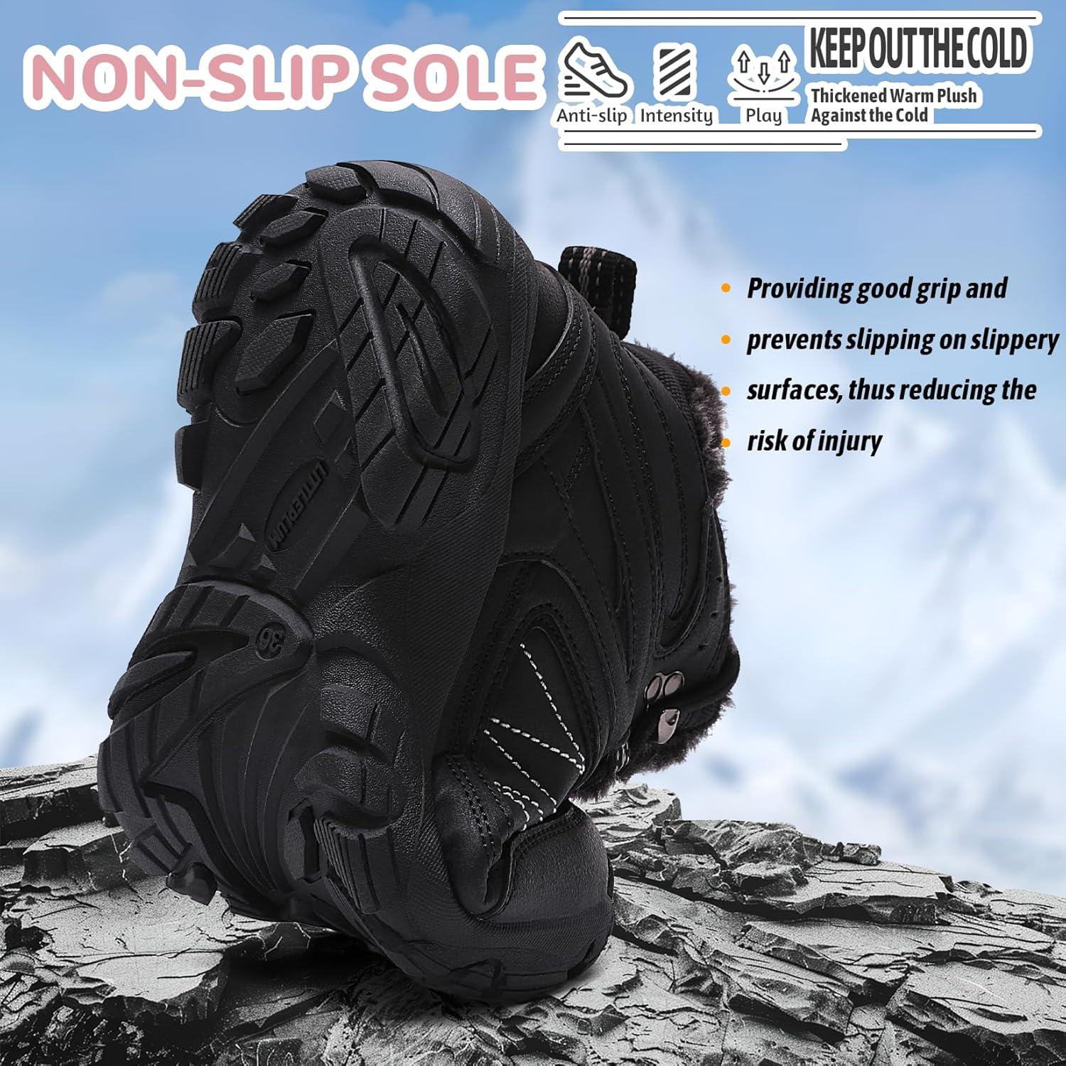 image:imageASHION Bottes Femme Chaussures Coton Bottines Hiver trekking Bottes de NeigeNoir