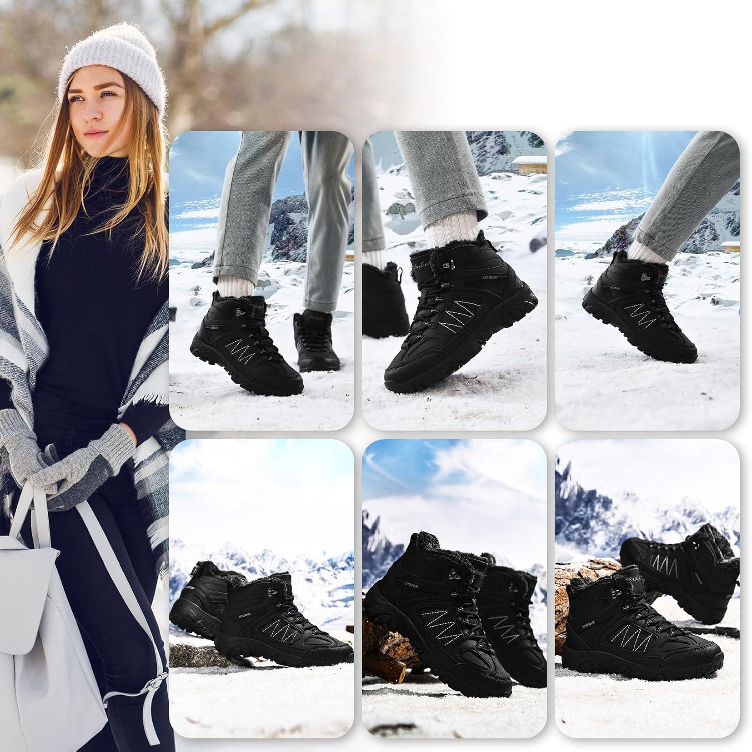 image:imageASHION Bottes Femme Chaussures Coton Bottines Hiver trekking Bottes de NeigeNoir