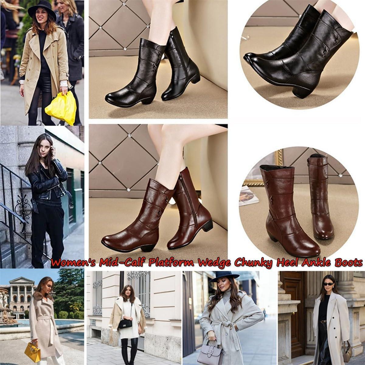 image:imageBottines dhiver talon pais et plateforme mimollet pour femme coupe large doublure polaire impermableMarron Fin