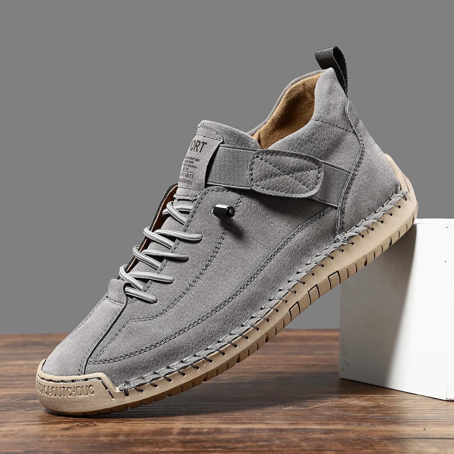 image:imageBottines orthopdiques pour femme en cuir impermables enfiler lgres pour la marche la randonne le camping la conduiteGris