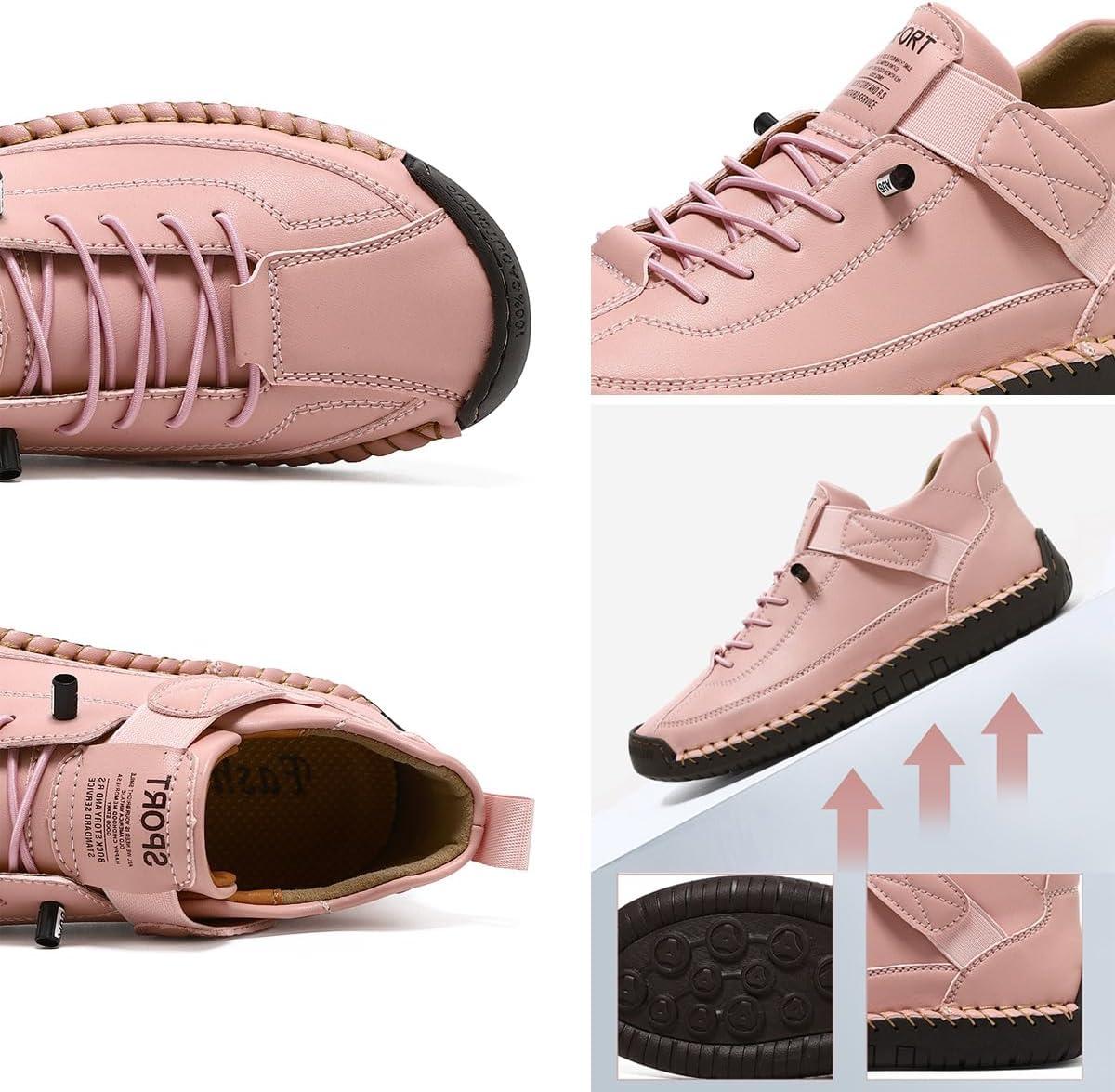 image:imageBottines orthopdiques pour femme en cuir impermables enfiler lgres pour la marche la randonne le camping la conduiteJaune