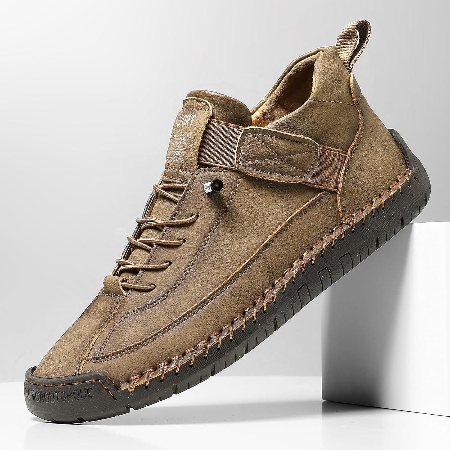 image:imageBottines orthopdiques pour femme en cuir impermables enfiler lgres pour la marche la randonne le camping la conduiteKaki