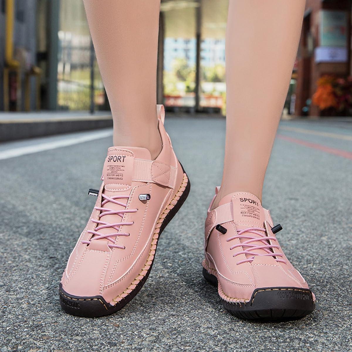 image:imageBottines orthopdiques pour femme en cuir impermables enfiler lgres pour la marche la randonne le camping la conduiteRose Bonbon