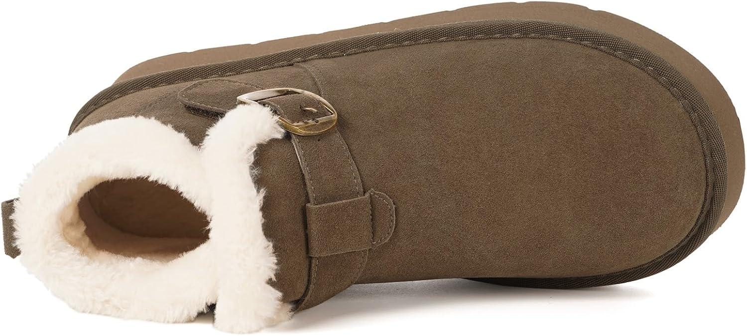 image:imageDokela Bottes Hiver Femme Daim Sude Cuir Vritable Boots Chaud Fourrure Doublure Impermable Confort Bottines de Neige Fermeture Chaussures Extrieur AntidrapantCaf
