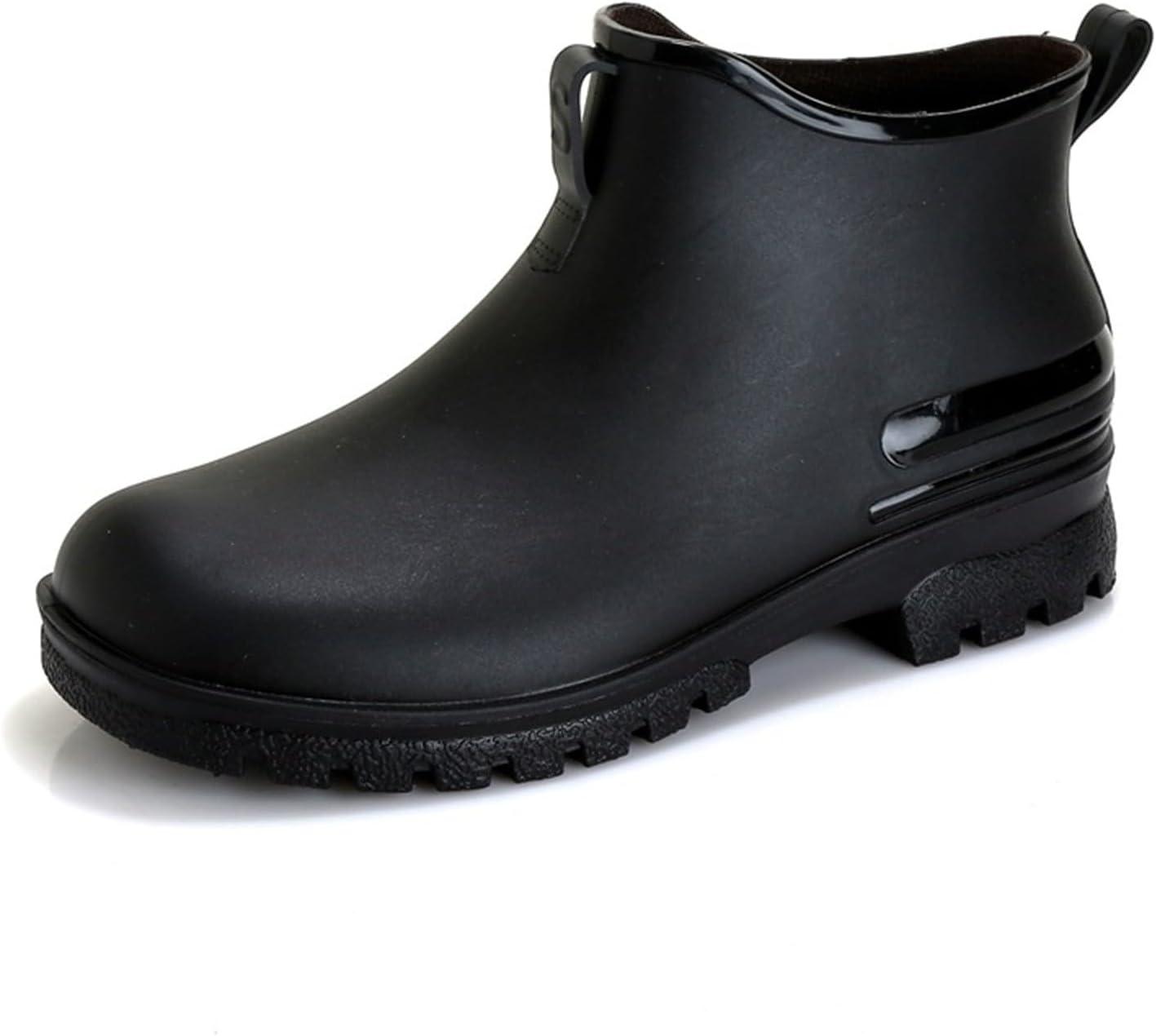 image:imageGenerico Bottes de Pluie Femme Impermable Lger Bottes dEau Colores Ankle Boot Moyenne Hauteur de Travail Bottes de Pluie Femmes Bas Antidrapant Jardinage ChaussuresNoir