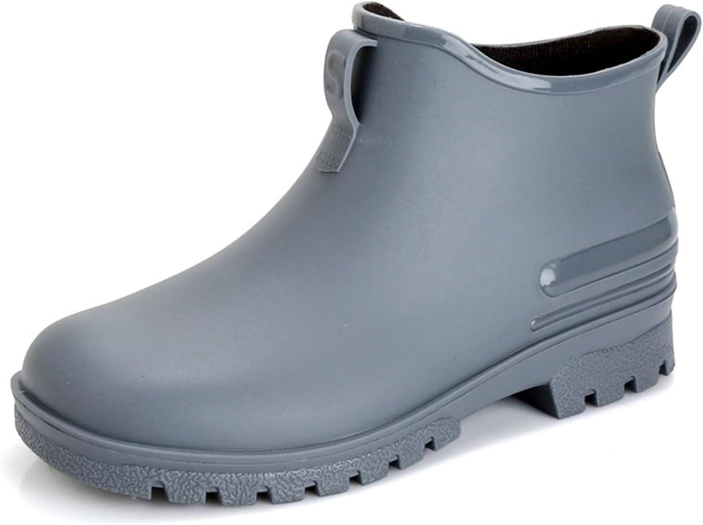 image:imageGenerico Bottes de Pluie Femme Impermable Lger Bottes dEau Colores Ankle Boot Moyenne Hauteur de Travail Bottes de Pluie Femmes Bas Antidrapant Jardinage ChaussuresGris