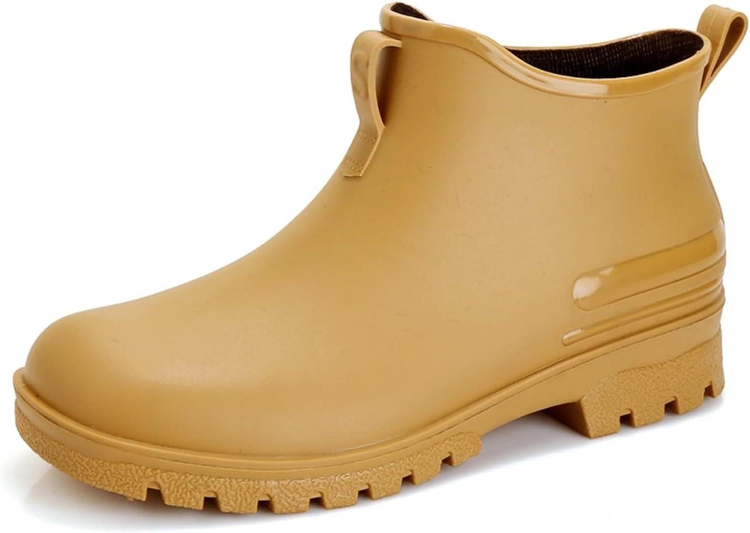 image:imageGenerico Bottes de Pluie Femme Impermable Lger Bottes dEau Colores Ankle Boot Moyenne Hauteur de Travail Bottes de Pluie Femmes Bas Antidrapant Jardinage ChaussuresKaki