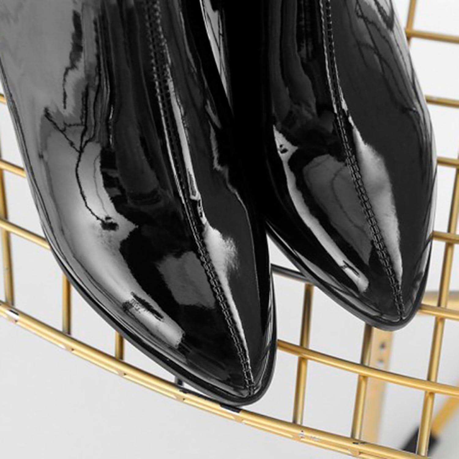 image:imageGenerisch 2026 Bottines pour Femmes Commerce Extrieur Europen Amricain Grande Taille Bottes Hiver Femmes Fermeture clair Latrale Dentelle Bottes Courtes pais Talons HautsNoir