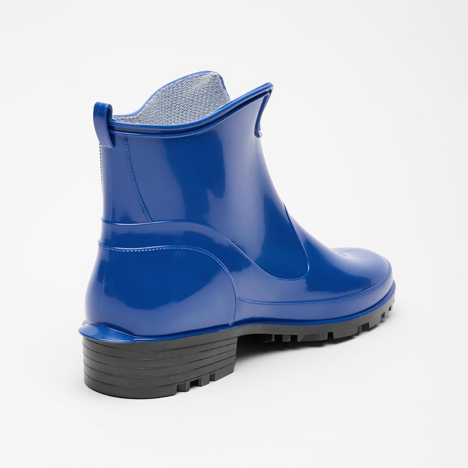 image:imageLadeheid Bottes en Caoutchouc pour Femmes Courtes Bottines Impermables Bottes de Pluie lgantes et Confortables LA930Bleu