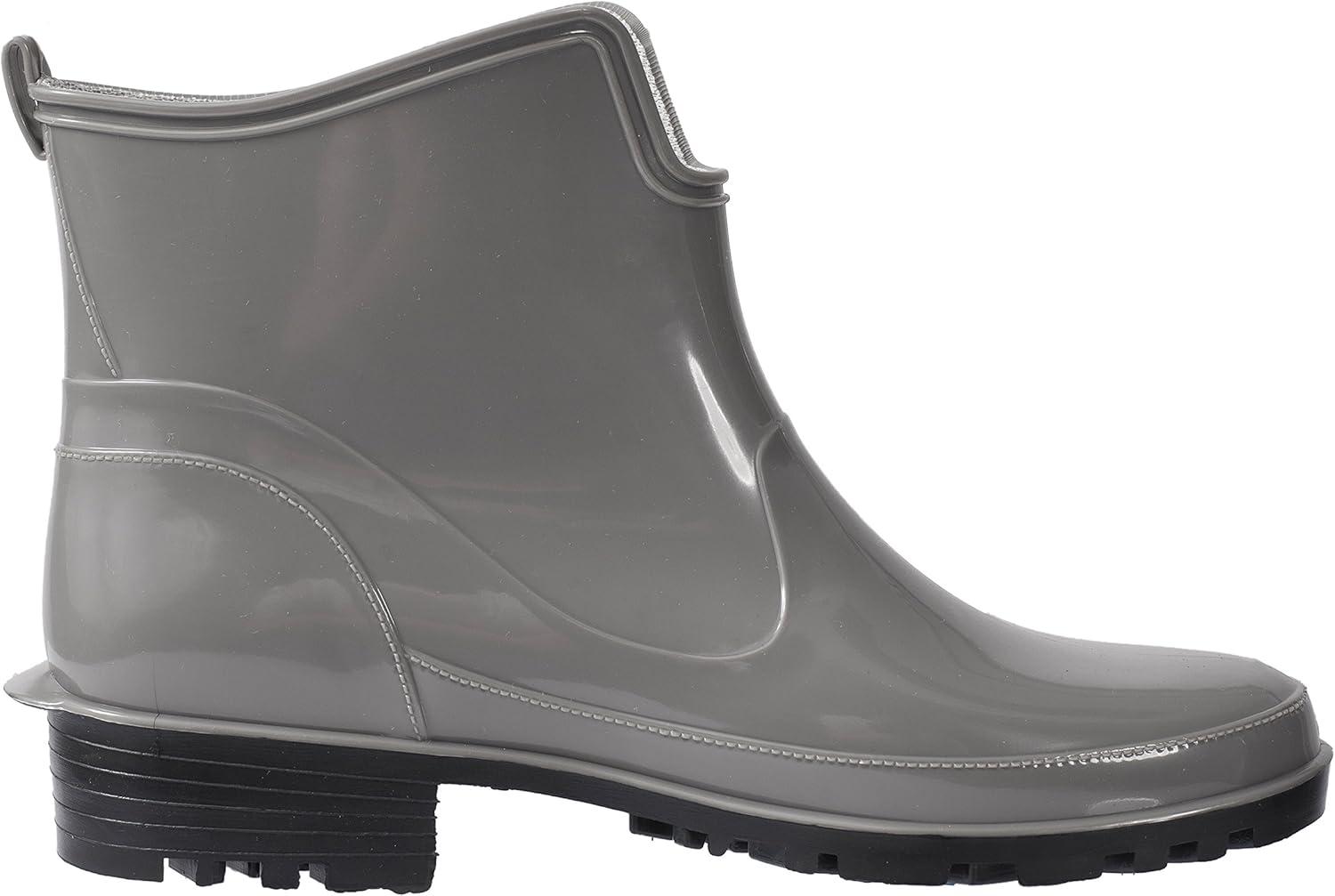 image:imageLadeheid Bottes en Caoutchouc pour Femmes Courtes Bottines Impermables Bottes de Pluie lgantes et Confortables LA930Gris