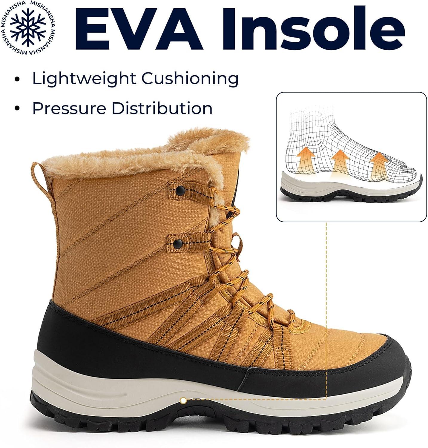 image:imageMishansha Bottes de Neige Femme Chaussures dhiver Chaudes Bottines GR3642Marron