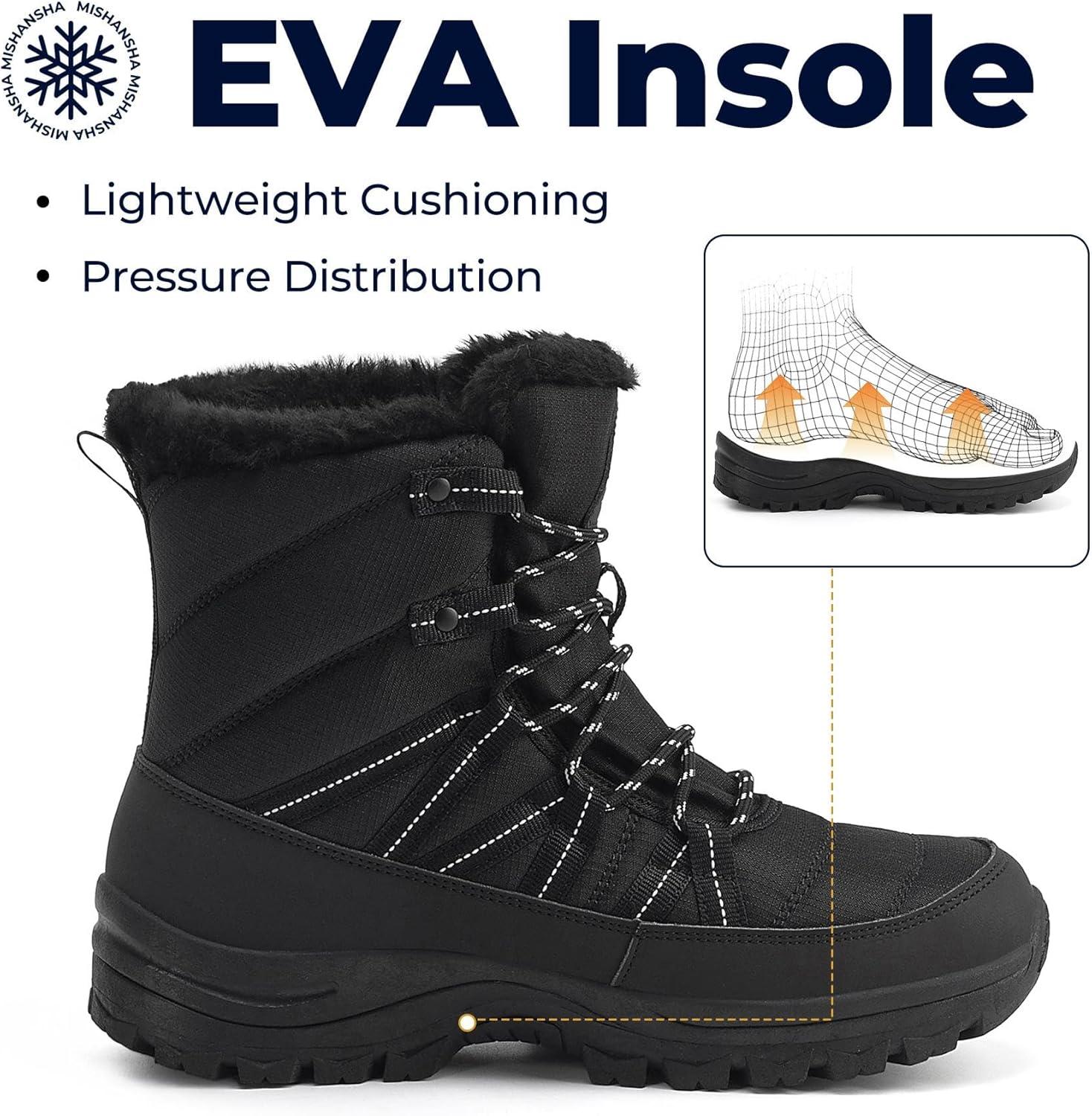 image:imageMishansha Bottes de Neige Femme Chaussures dhiver Chaudes Bottines GR3642Noir
