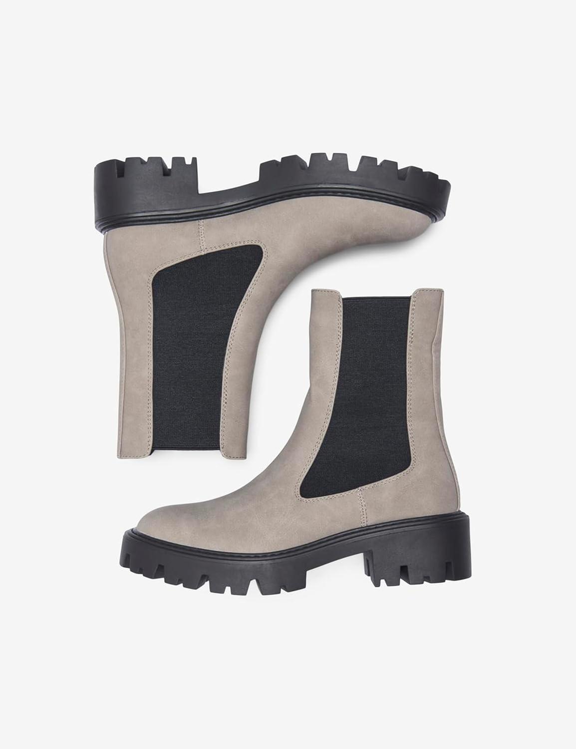 image:imageONLY Onlbetty1 Nubuck Pu Boot Noos Onlbetty1 Noos Bottes en nubuckFemmeGris Taupe
