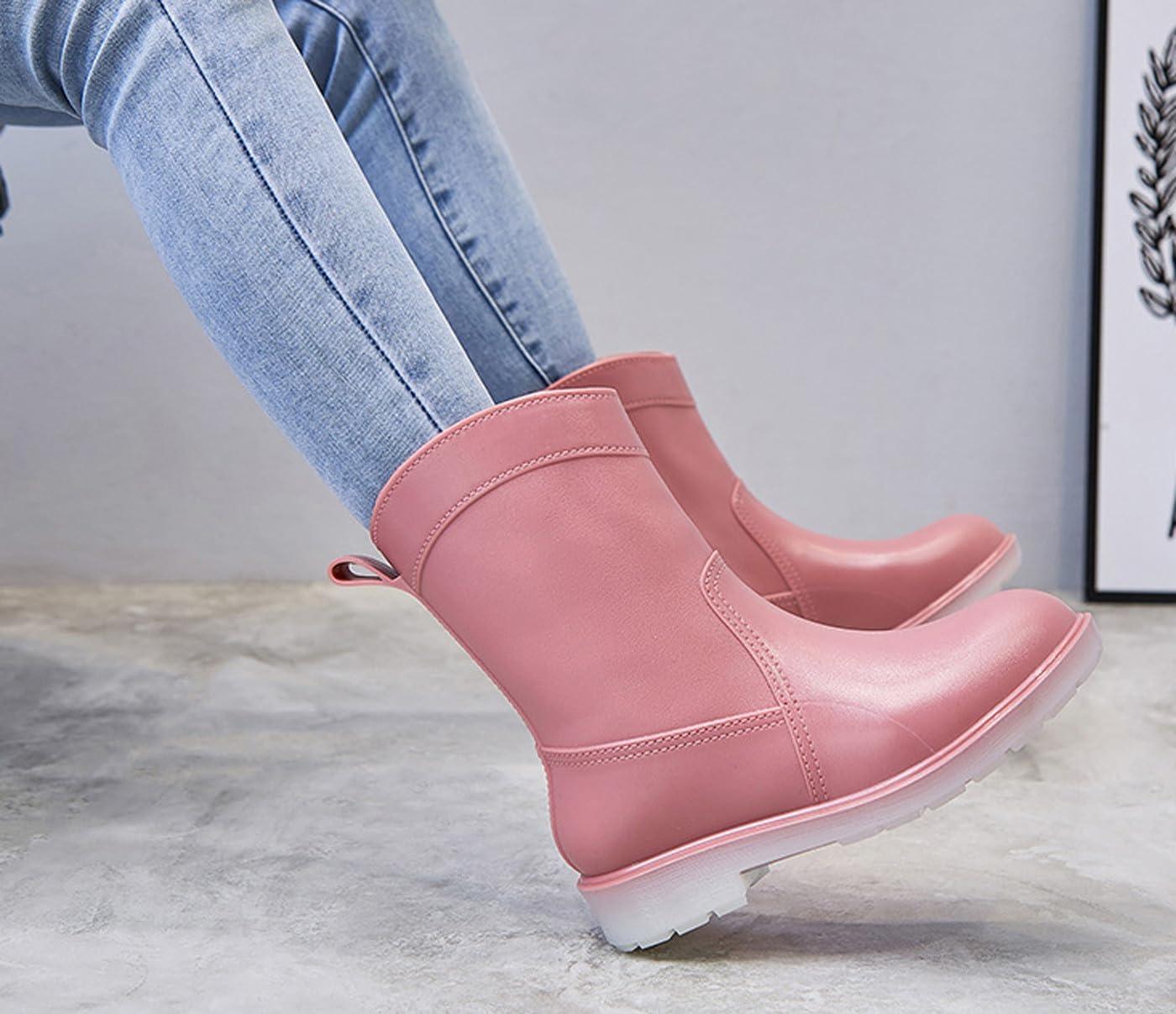 image:imagePangolin Bottes de Pluie Femme Impermables Bottines MiMollet Antidrapantes Chaussures tanches Confortables pour Ville Jardin Voyage amp Temps PluvieuxVert