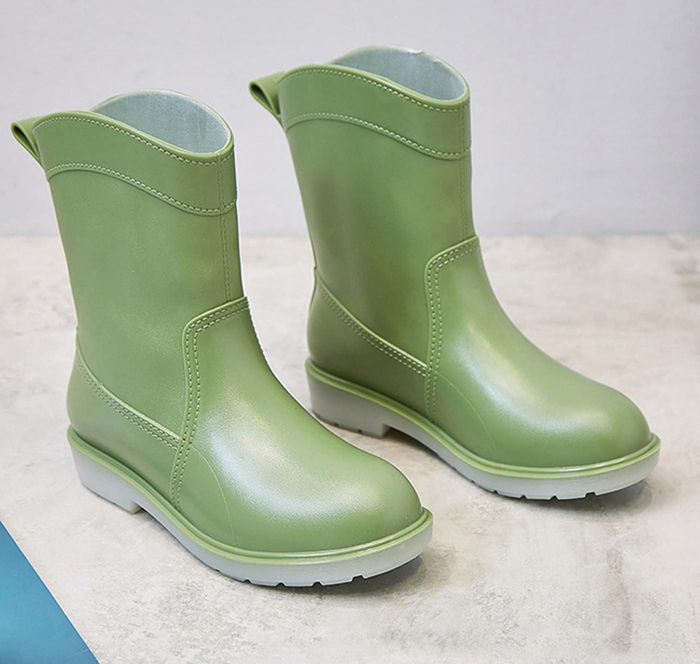 image:imagePangolin Bottes de Pluie Femme Impermables Bottines MiMollet Antidrapantes Chaussures tanches Confortables pour Ville Jardin Voyage amp Temps PluvieuxVert