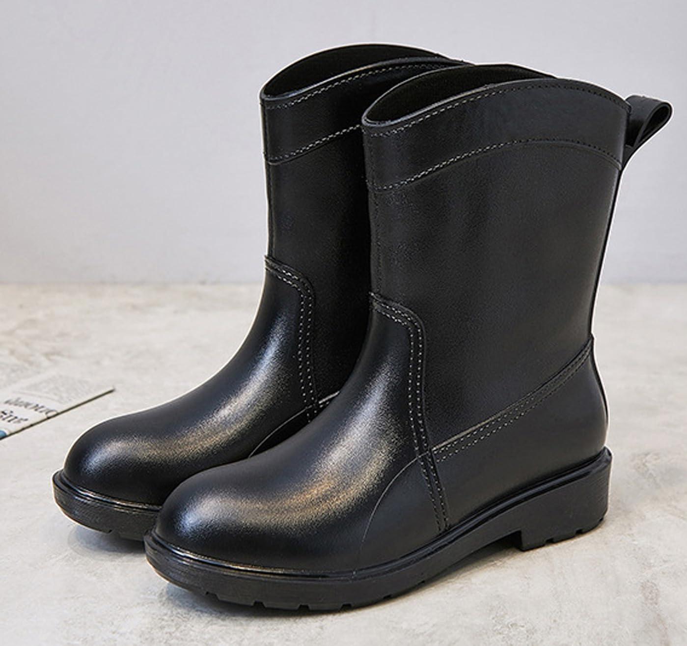 image:imagePangolin Bottes de Pluie Femme Impermables Bottines MiMollet Antidrapantes Chaussures tanches Confortables pour Ville Jardin Voyage amp Temps PluvieuxNoir