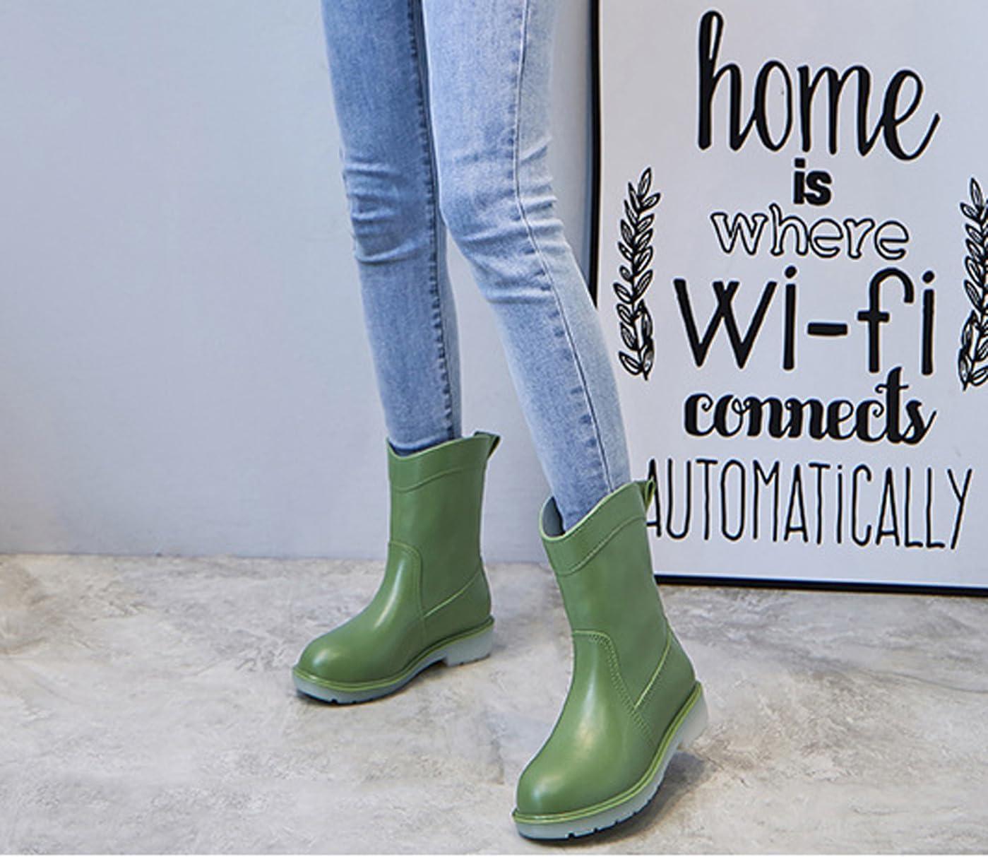image:imagePangolin Bottes de Pluie Femme Impermables Bottines MiMollet Antidrapantes Chaussures tanches Confortables pour Ville Jardin Voyage amp Temps PluvieuxVert
