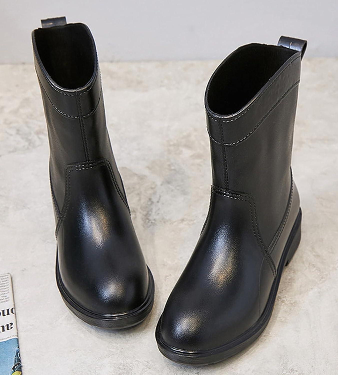 image:imagePangolin Bottes de Pluie Femme Impermables Bottines MiMollet Antidrapantes Chaussures tanches Confortables pour Ville Jardin Voyage amp Temps PluvieuxNoir