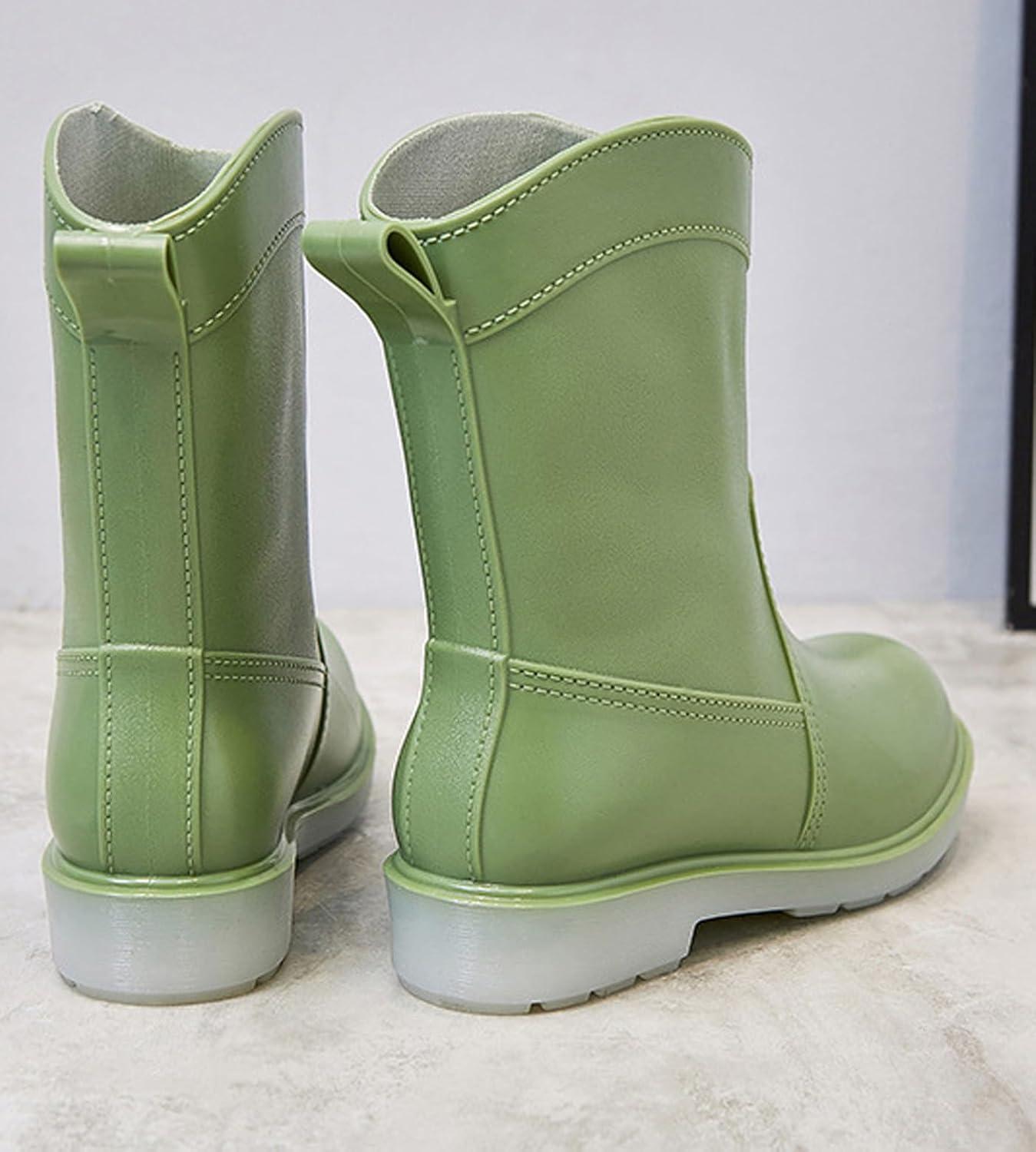 image:imagePangolin Bottes de Pluie Femme Impermables Bottines MiMollet Antidrapantes Chaussures tanches Confortables pour Ville Jardin Voyage amp Temps PluvieuxVert