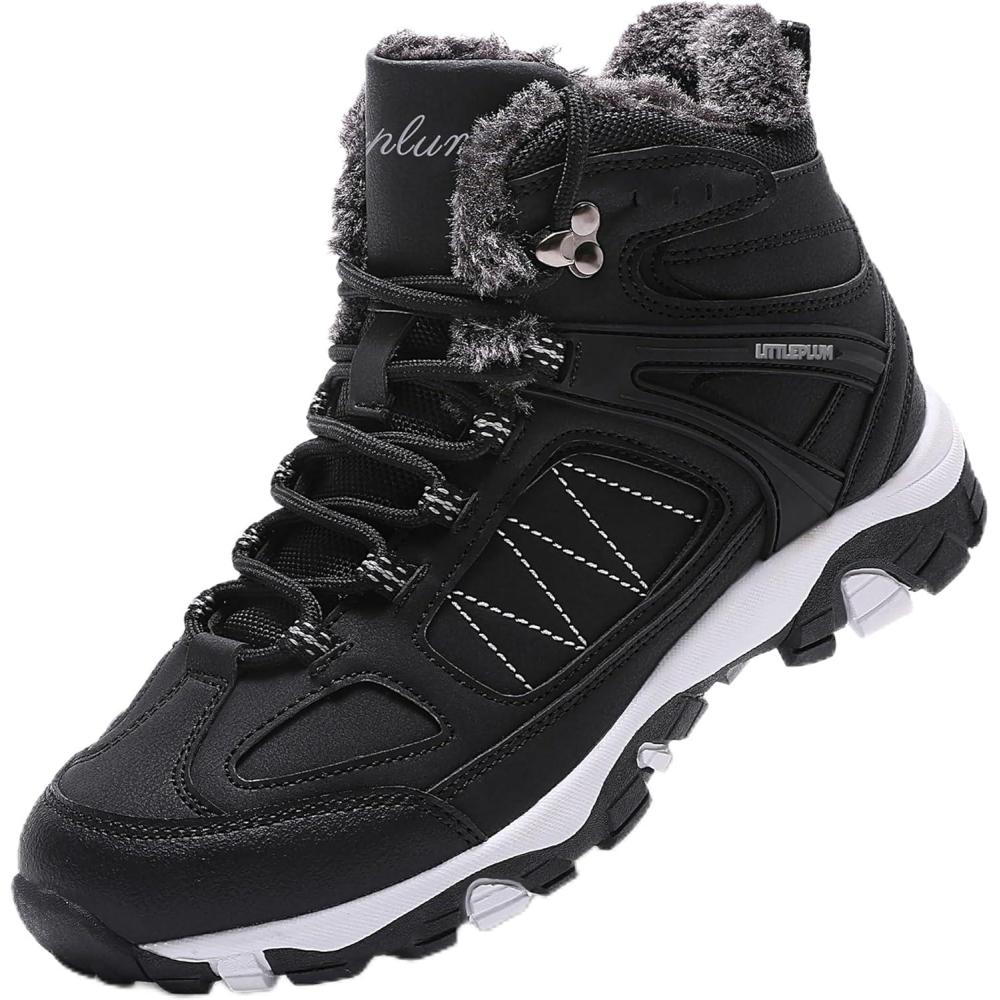 image:imageASHION Bottes Femme Chaussures Coton Bottines Hiver trekking Bottes de NeigeNoir et Blanc