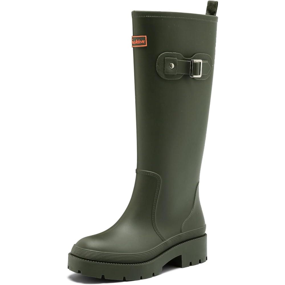 image:imageBottes Impermeable De Pluie Femme Confortable Caoutchouc Jardin Bottines Chaussures Pour LExtRieurVert