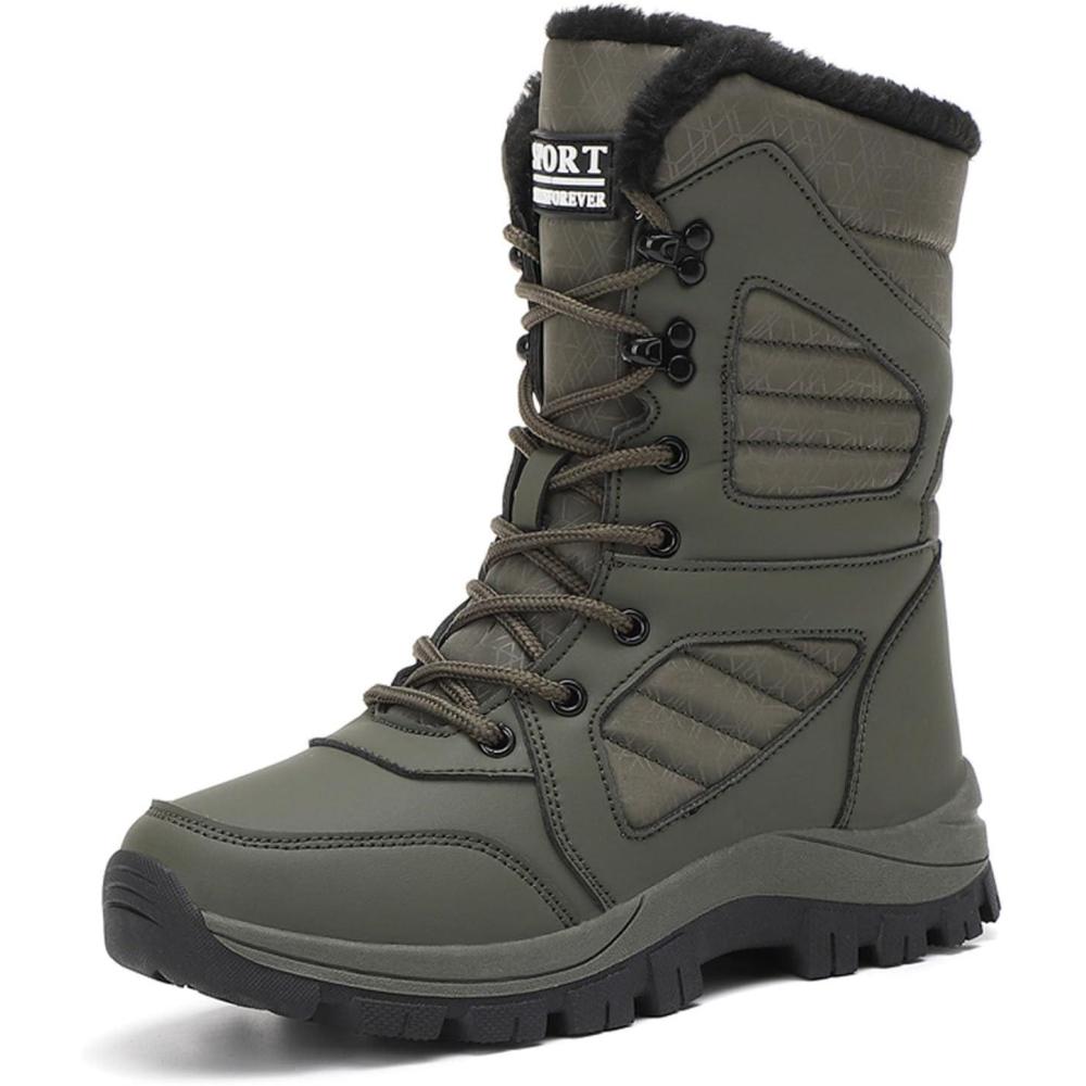image:imageBottes de neige dhiver impermables lgres doubles en fausse fourrure pour femme bottes mimollet antidrapantes chaussures de randonne et de skiAg