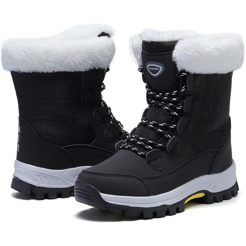 image:imageBottes de neige dhiver pour femme Impermables Doublure en fourrure Mimollet Antidrapantes Lgres Pour femme et filleNoir