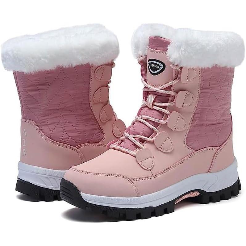 image:imageBottes de neige dhiver pour femme Impermables Doublure en fourrure Mimollet Antidrapantes Lgres Pour femme et filleRose