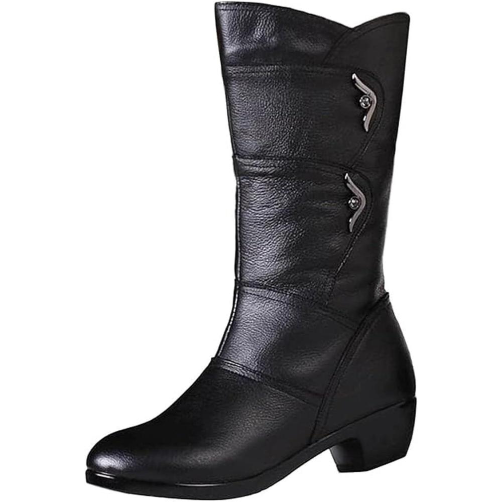 image:imageBottines dhiver talon pais et plateforme mimollet pour femme coupe large doublure polaire impermableNoir Fin
