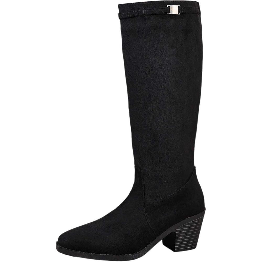 image:imageBottines mimollet tendance pour femme avec sangle boucle double intrieure confortable talon bas pour lautomne et lhiver Noir 40 EU