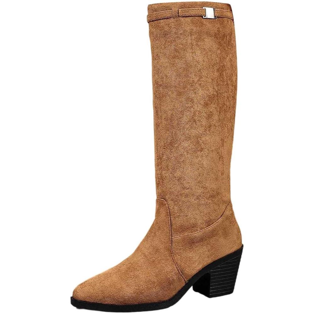 image:imageBottines mimollet tendance pour femme avec sangle boucle double intrieure confortable talon bas pour lautomne et lhiver marron 395 EU