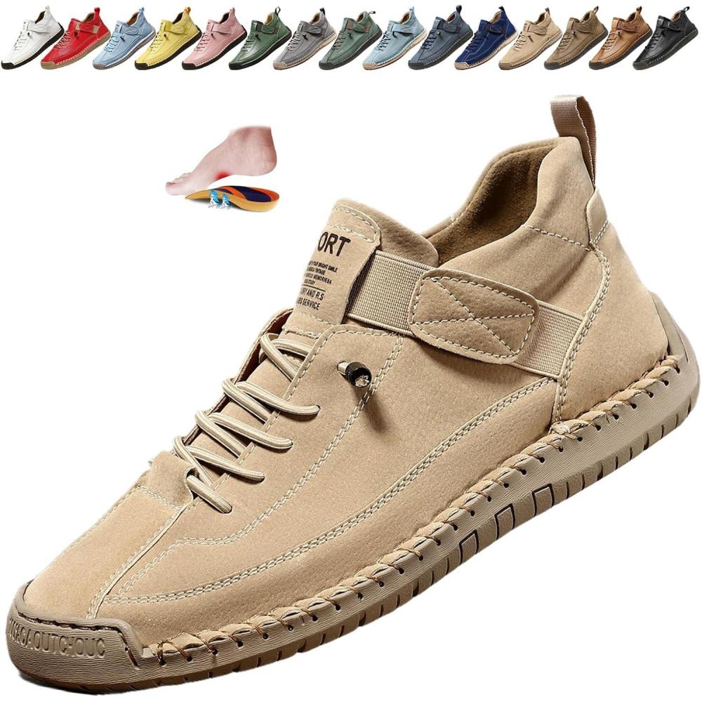 image:imageBottines orthopdiques pour femme en cuir impermables enfiler lgres pour la marche la randonne le camping la conduiteAbricot