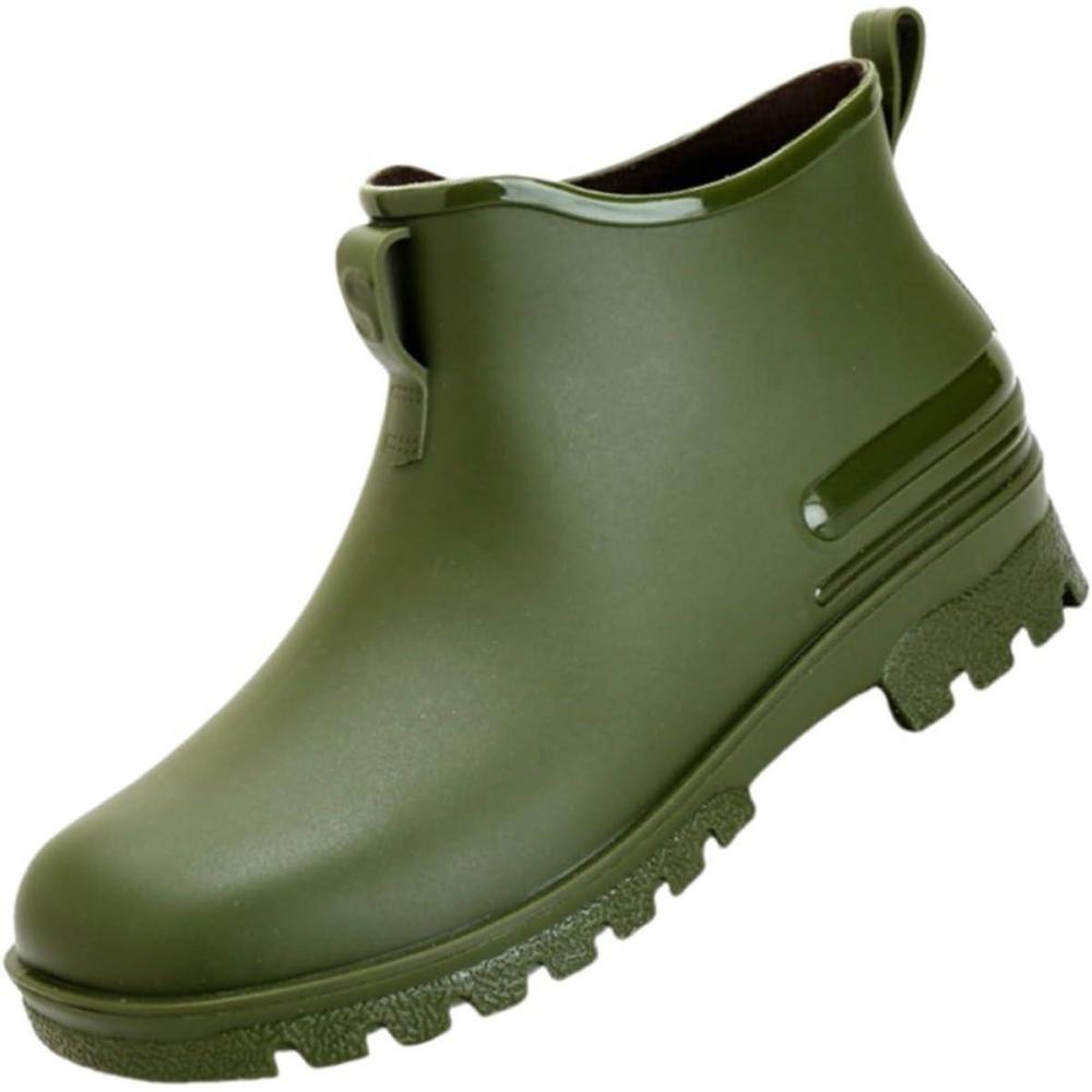 image:imageGenerico Bottes de Pluie Femme Impermable Lger Bottes dEau Colores Ankle Boot Moyenne Hauteur de Travail Bottes de Pluie Femmes Bas Antidrapant Jardinage ChaussuresVert