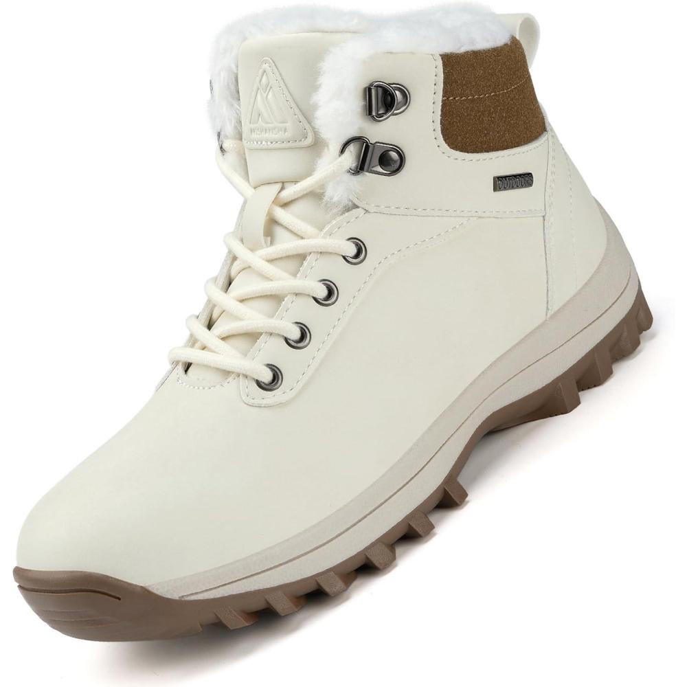 image:imageMishansha Bottines Femme Hiver Fourres Chaudes Chaussure EU 3642Blanc
