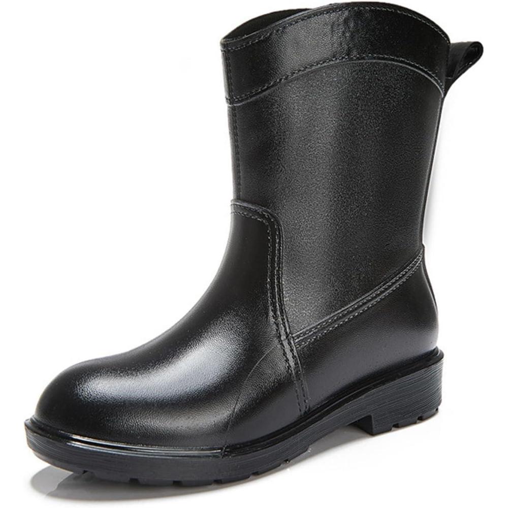image:imagePangolin Bottes de Pluie Femme Impermables Bottines MiMollet Antidrapantes Chaussures tanches Confortables pour Ville Jardin Voyage amp Temps PluvieuxNoir