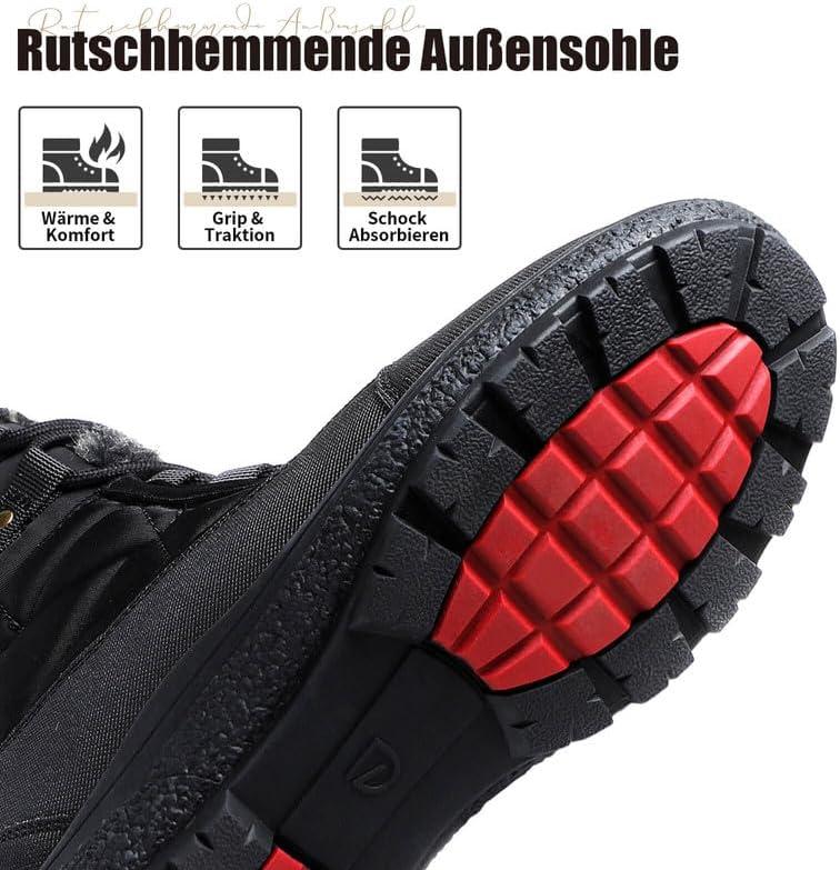 image:imageziitop Bottes Femme Hiver Bottines Tige Impermable Doublure Chaude Bottines Confortable Antidrapantes Outdoor Boots dhiverNoir