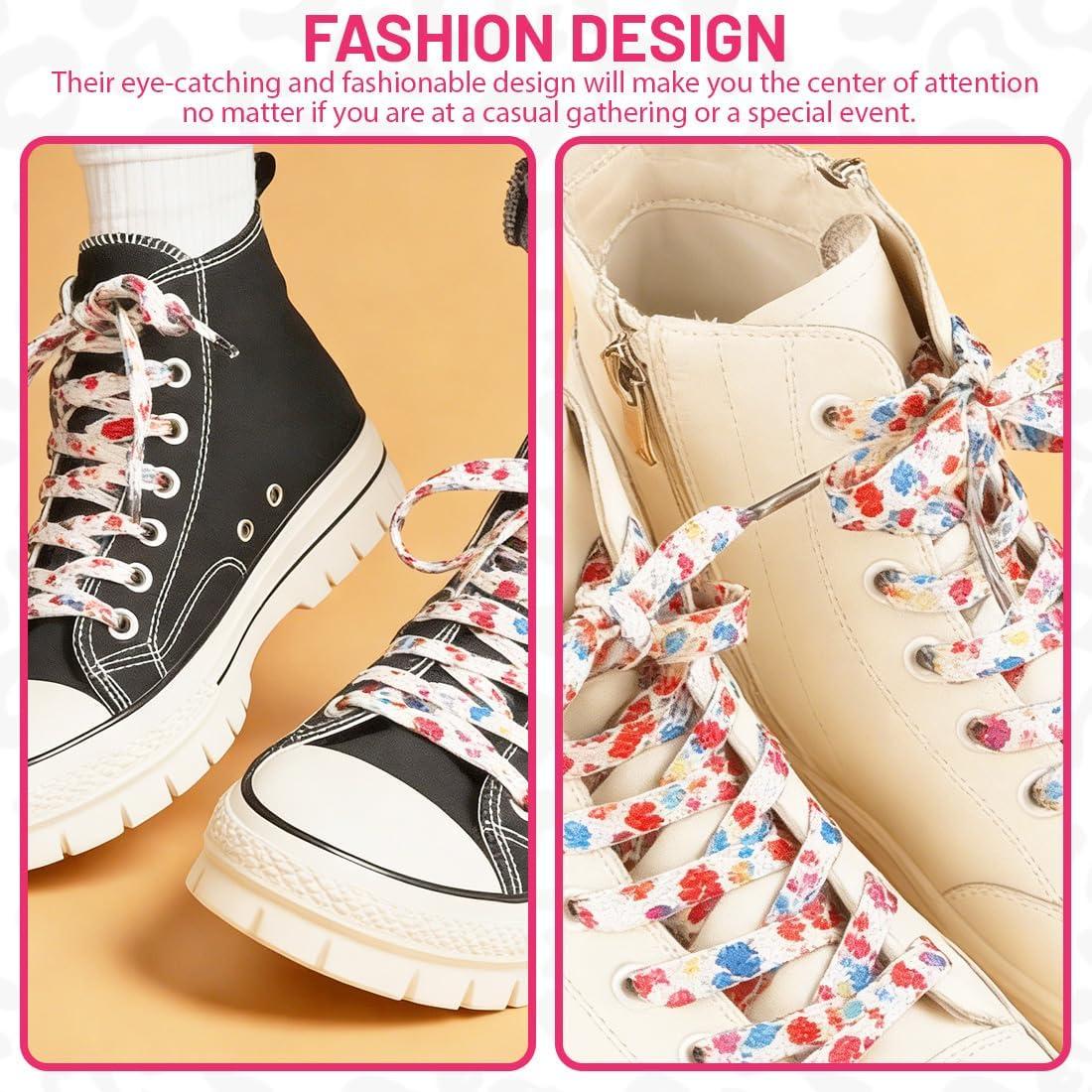 image:image2 paires Lacets Lopard Noir Blanc lacets plats motif leopard pour baskets chaussures femme homme lacets mode imprim pour sneakers accessoiresRouge et blanc