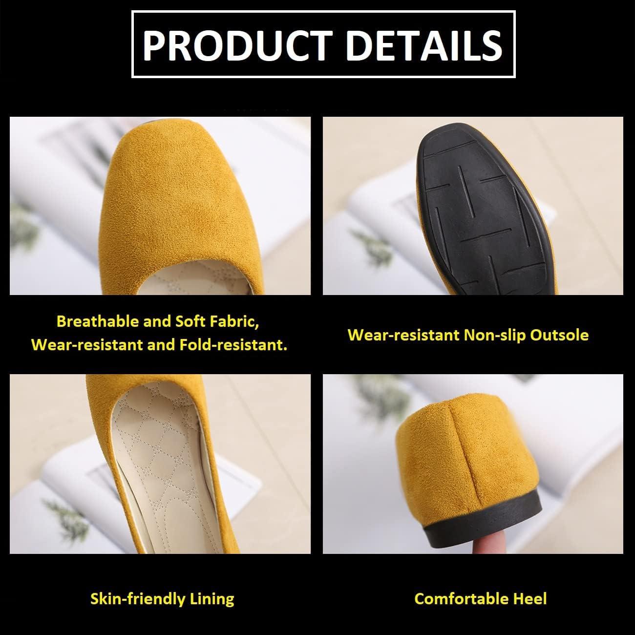 image:imageBallerines plates dcontractes bout carr pour femme lgantes enfiler Couleur unie Tendance Couleur unie Chaussures plates confortables pour le bureau et la conduiteGris