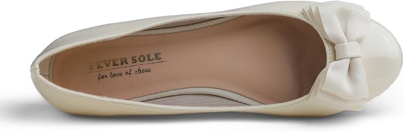 image:imageFeversole Womens Fashion Bow Round Toe Ballet FlatBallerine Bout Rond Mode nud Papillon FemmeBeige Arc