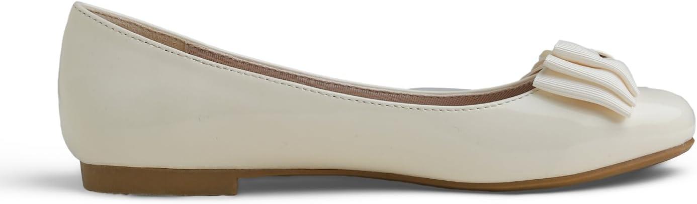 image:imageFeversole Womens Fashion Bow Round Toe Ballet FlatBallerine Bout Rond Mode nud Papillon FemmeBeige Arc
