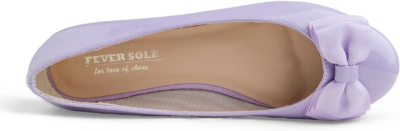 image:imageFeversole Womens Fashion Bow Round Toe Ballet FlatBallerine Bout Rond Mode nud Papillon FemmeLilas Arc
