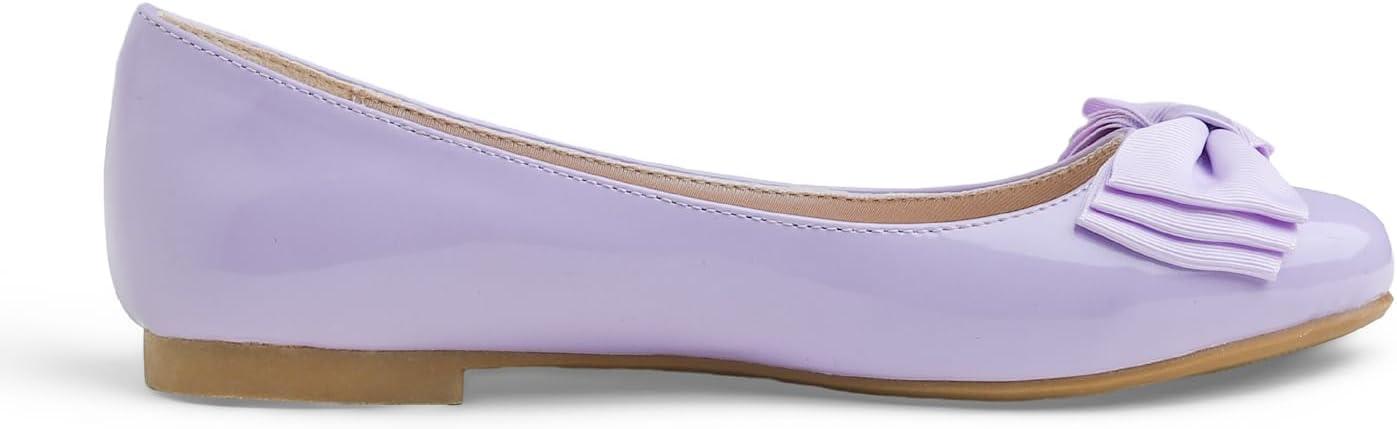 image:imageFeversole Womens Fashion Bow Round Toe Ballet FlatBallerine Bout Rond Mode nud Papillon FemmeLilas Arc