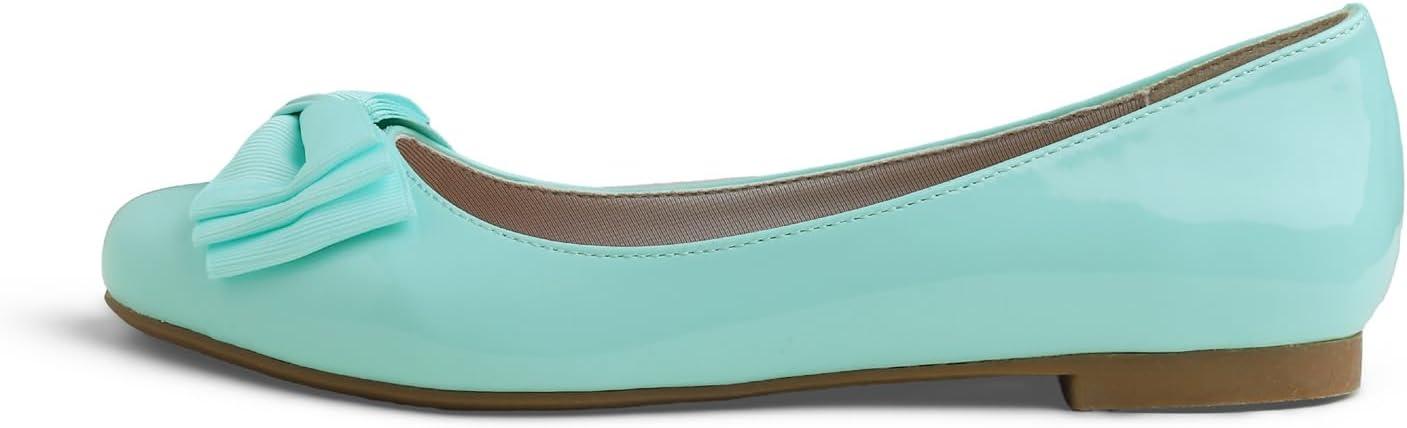 image:imageFeversole Womens Fashion Bow Round Toe Ballet FlatBallerine Bout Rond Mode nud Papillon FemmeMenthe Arc