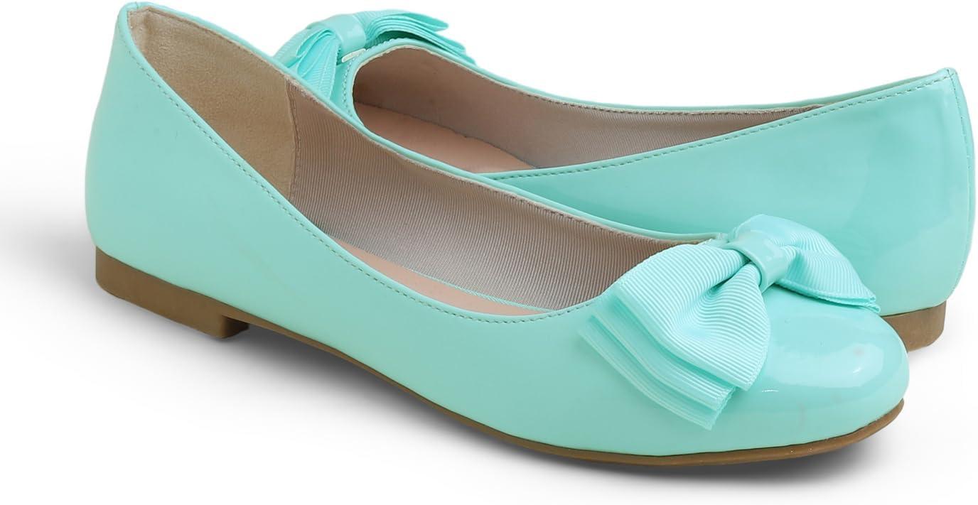 image:imageFeversole Womens Fashion Bow Round Toe Ballet FlatBallerine Bout Rond Mode nud Papillon FemmeMenthe Arc