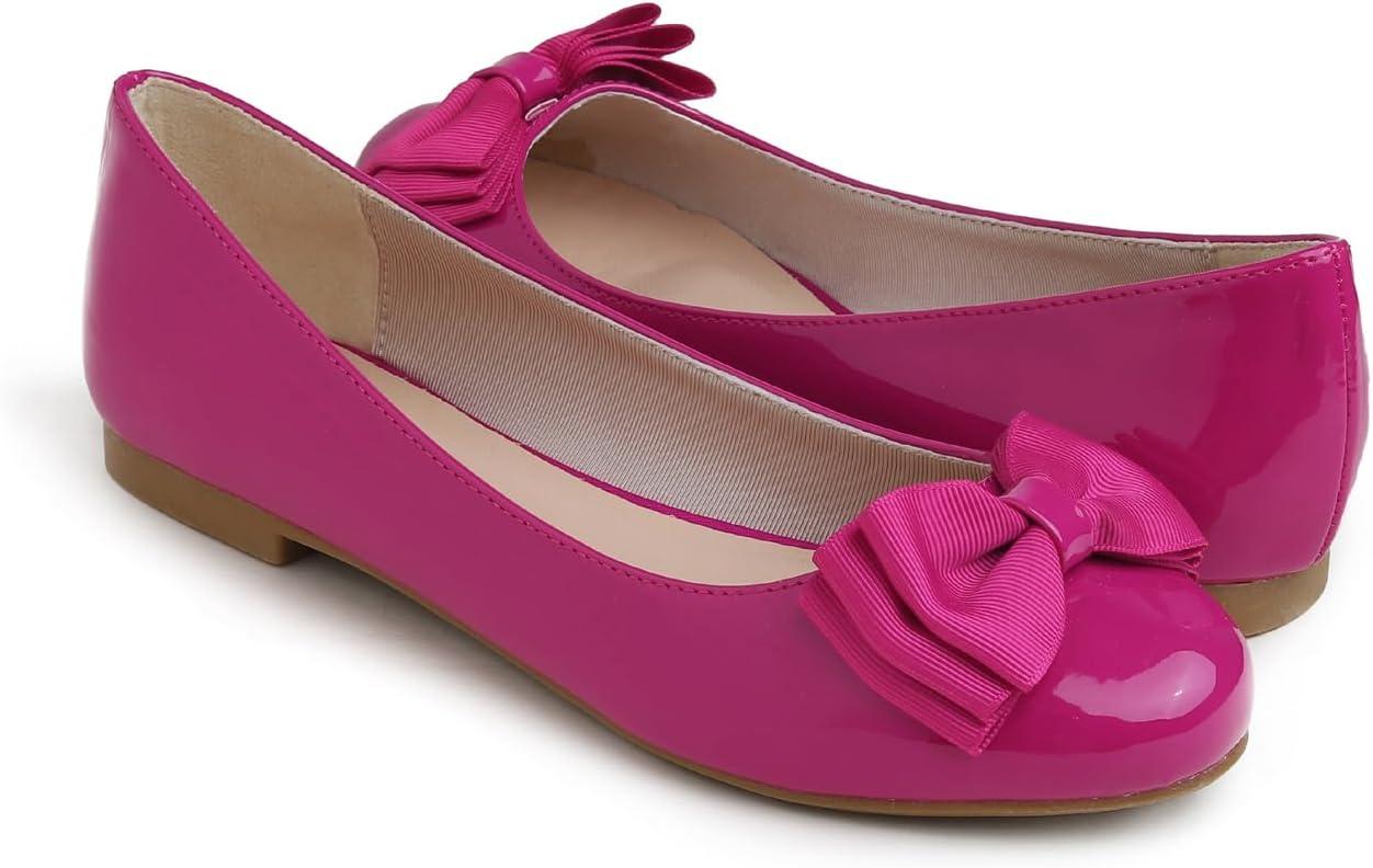 image:imageFeversole Womens Fashion Bow Round Toe Ballet FlatBallerine Bout Rond Mode nud Papillon FemmePitaya Arc