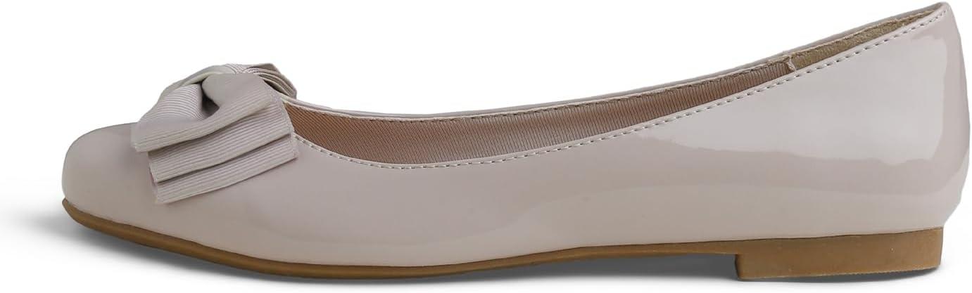 image:imageFeversole Womens Fashion Bow Round Toe Ballet FlatBallerine Bout Rond Mode nud Papillon FemmeTh au Lait Arc