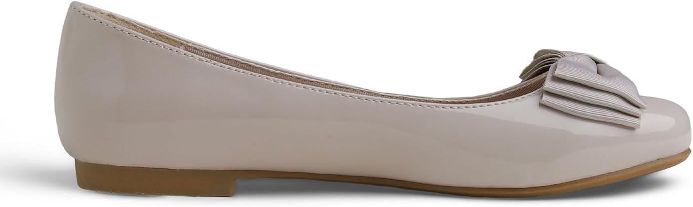 image:imageFeversole Womens Fashion Bow Round Toe Ballet FlatBallerine Bout Rond Mode nud Papillon FemmeTh au Lait Arc