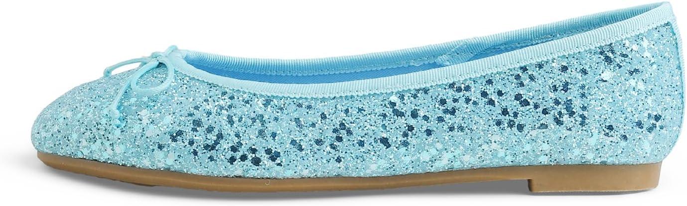 image:imageFeversole Womens Memory Foam Cushion Glitter Ballet FlatMmoire Coussin en Mousse de Femmes Ballerine de Tige Brillante PlatBleu Scintillant