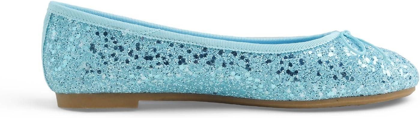 image:imageFeversole Womens Memory Foam Cushion Glitter Ballet FlatMmoire Coussin en Mousse de Femmes Ballerine de Tige Brillante PlatBleu Scintillant